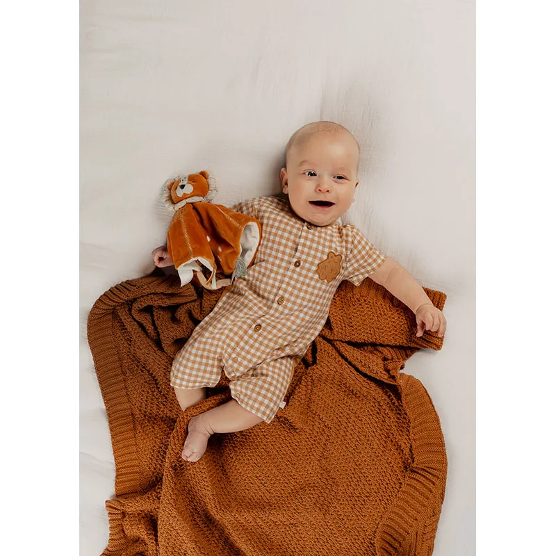 Couverture tricot Sweet Caramel M&M - 75x100cm-3