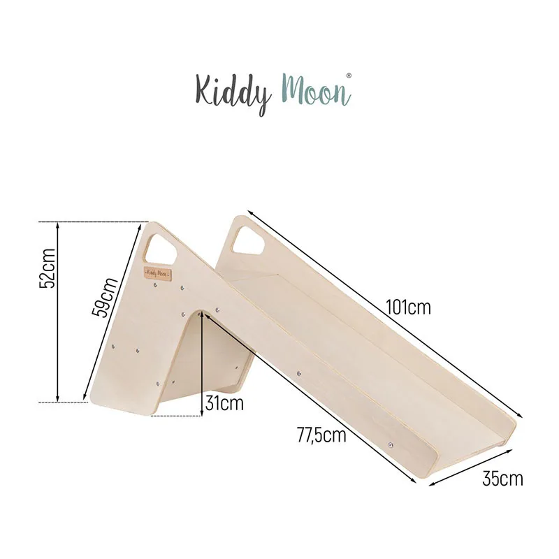 Toboggan 2en1 en bois Blanc - 52x35cm-8