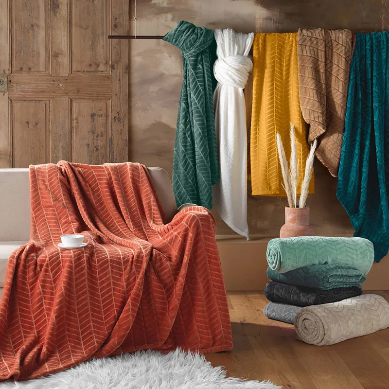 Plaid Flanelle Uni Arya Sauge - 180x220cm-4