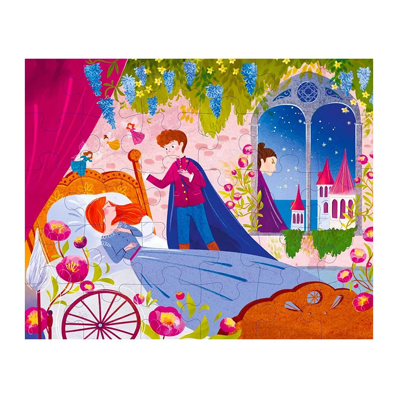 Livre + puzzle 30pcs La belle au bois dormant - 36m+-1