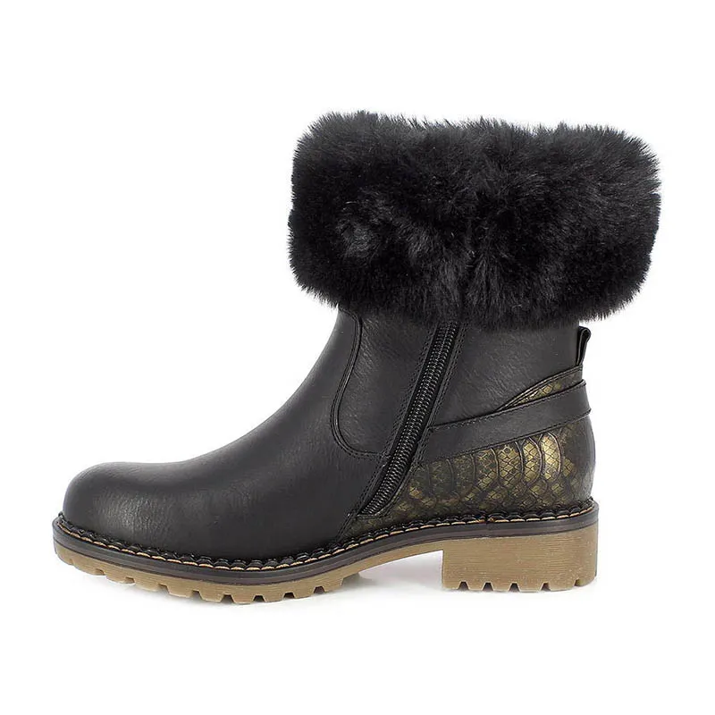 Chaussures d'hiver Mira Femme - Croco noir-1