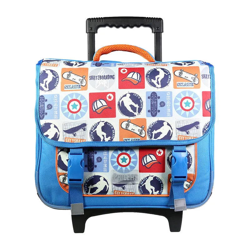 Cartable à roulettes Phileas Skate Bleu - 38x34cm-0