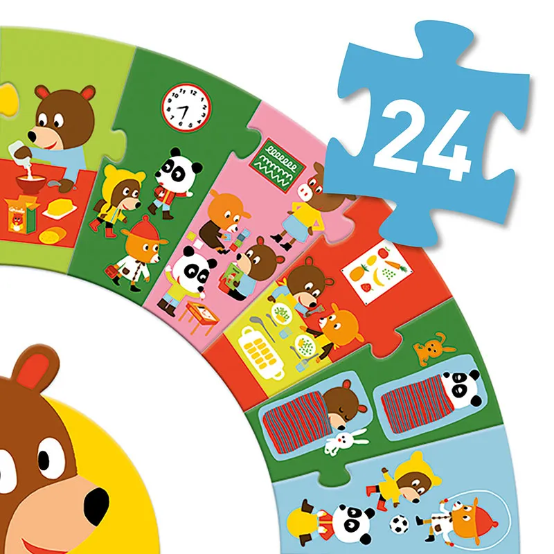 Puzzle géant 24pcs. La journée - 3+-3