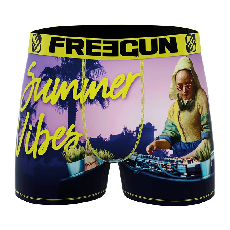 3 Boxers Homme Summer Art - Rose/Jaune/Blanc/Noir-3