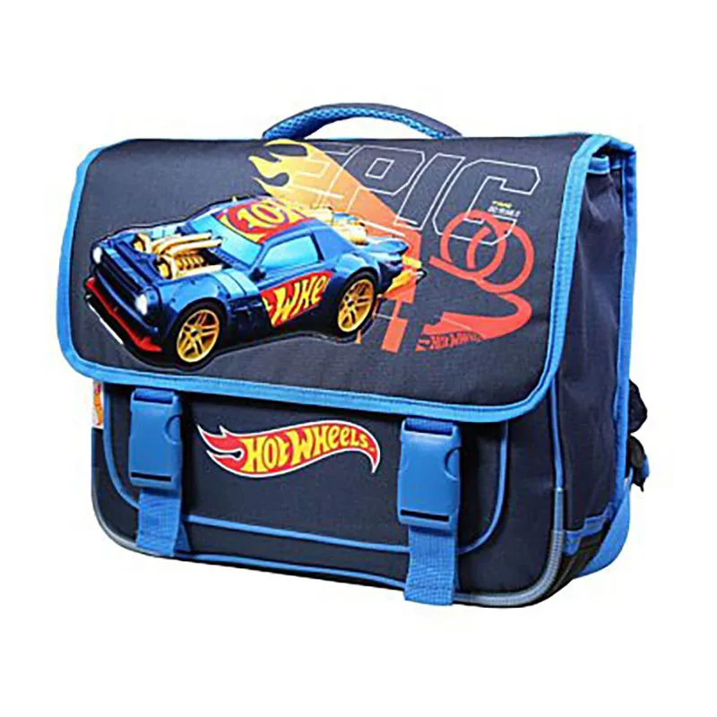 Cartable Hot Wheels Bleu - 38x34cm-1
