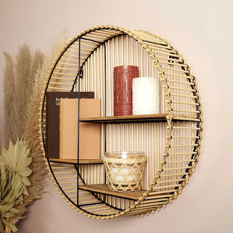 Étagère Ronde Java Rotin - 53x12cm-1