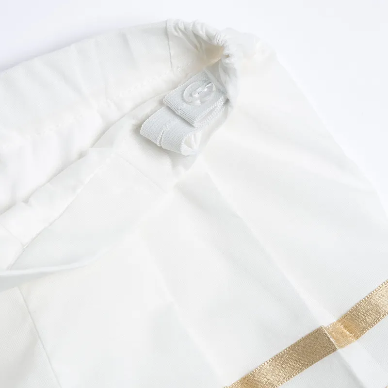 Short Plissé - Blanc/Doré-1