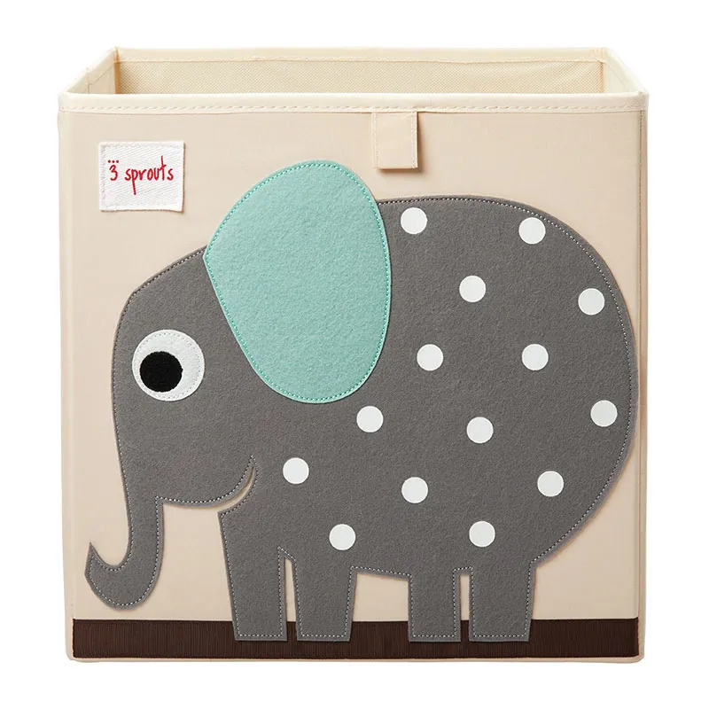 Cube de rangement jouets Éléphant - 33x33cm-1