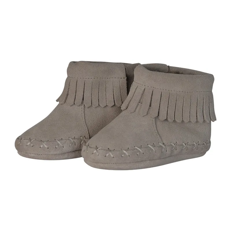 Mocassins cuir boots - Gris-0