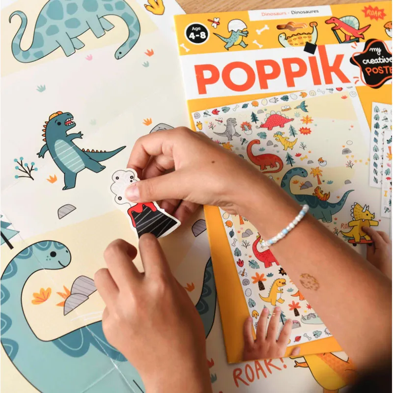 Poster créatif + 150 stickers Dinosaures - 36m+-2