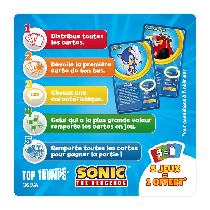 Jeu de cartes Top Trumps Sonic The hedgehog - 6+-7