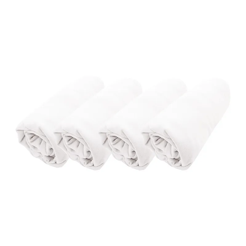4 Draps-Housse Coton peigné - Blanc-0