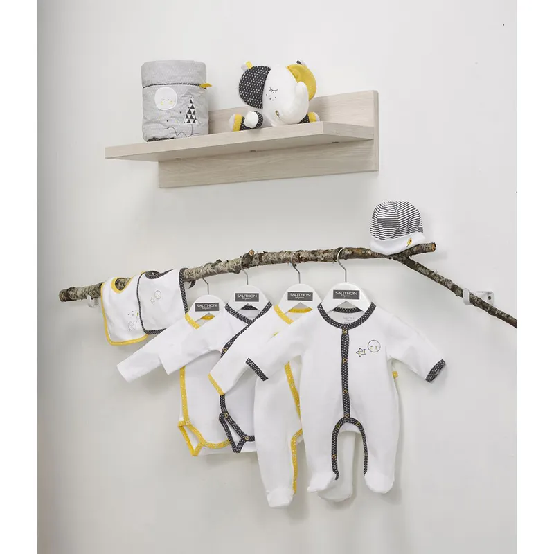 Pyjama velours blanc/gris Babyfan-2
