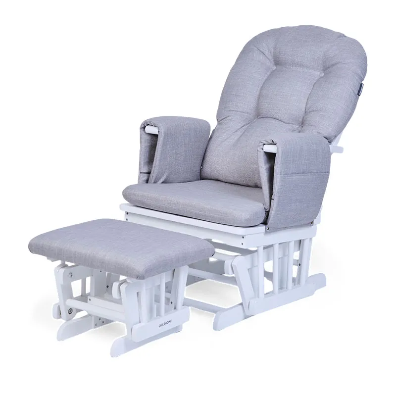 Fauteuil à Bascule avec repose pieds - Gris-1