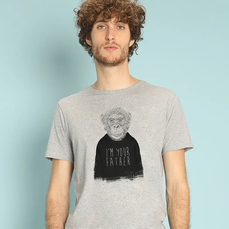T-shirt Homme I m your father BIO - Gris Chiné-0