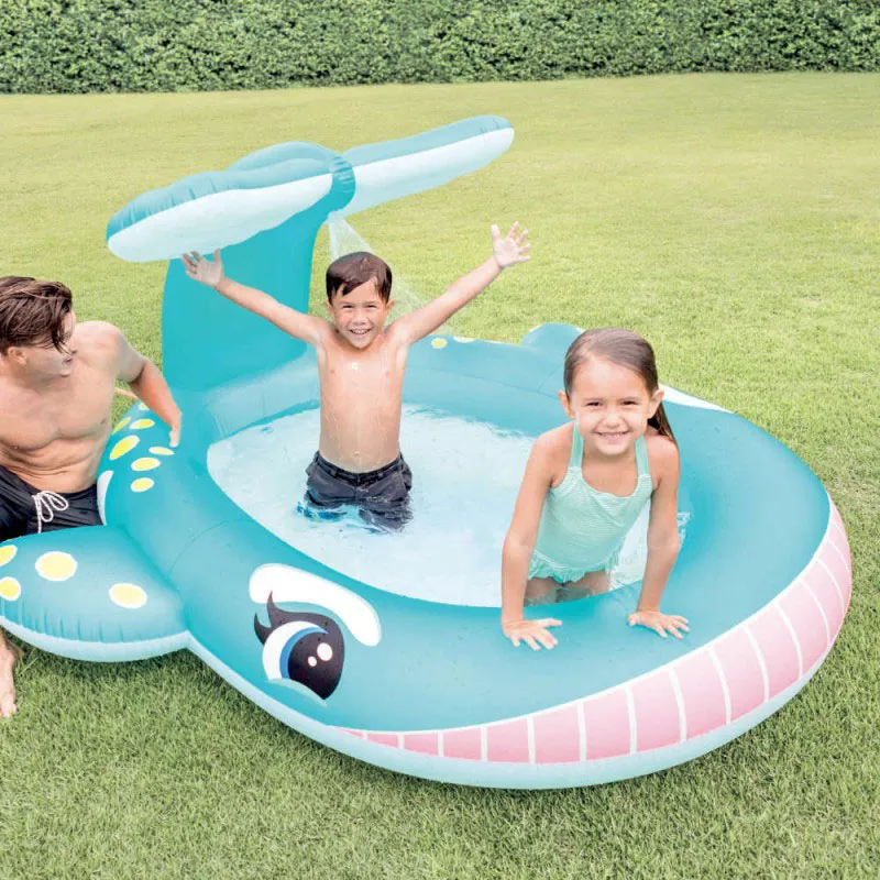 Piscine gonflable fontaine Baleine - 201x196x91cm-0