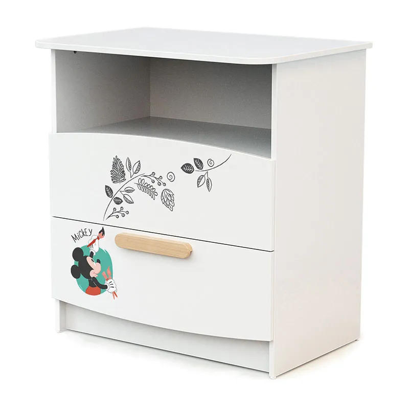 Meuble à langer Disney Mickey Blanc/Naturel - 79x65x92cm-1