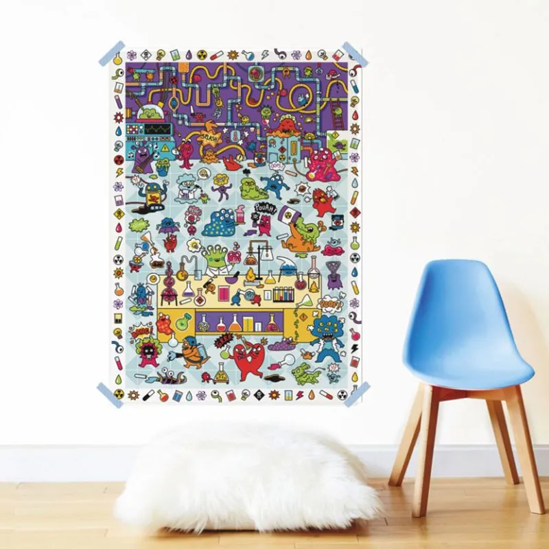 Poster créatif + 150 stickers Labo en folie - 5+-0