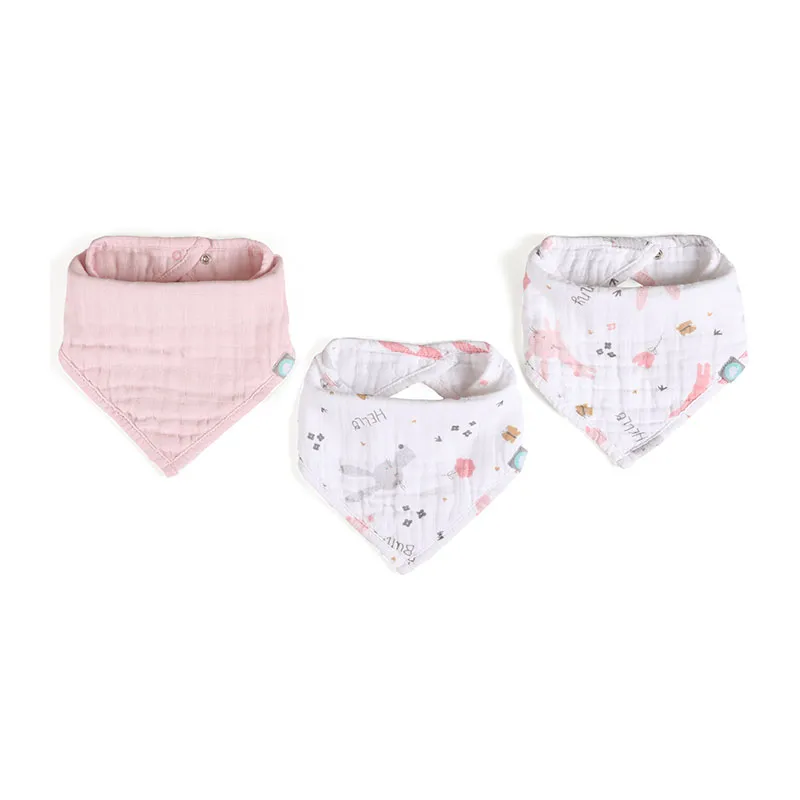 3 Bavoirs bandana Coton Lapin - 0-12m-0