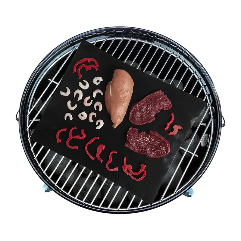 2 Feuilles cuisson pour barbecue réutilisables - 40x33cm-2
