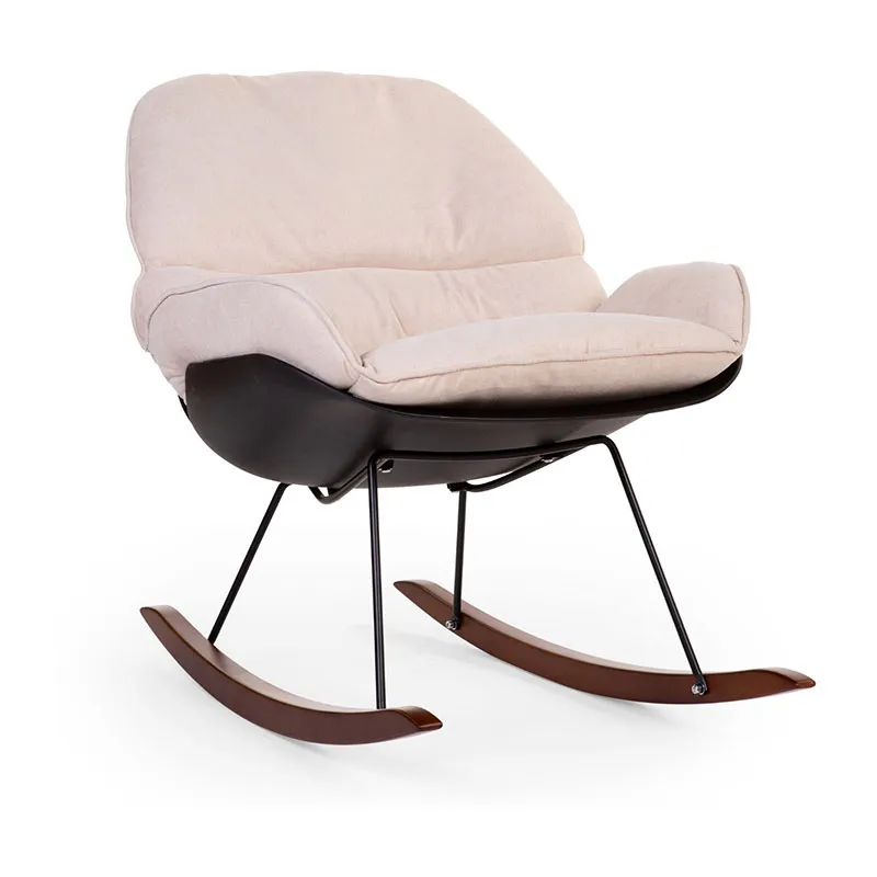 Rocking Lounge Chaise à bascule - Noir/Ecru-1