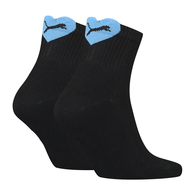 2 paires de chaussettes courtes Femme Heart Puma - Noir/Bleu-1