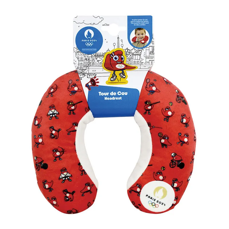 Coussin tour de cou Jeux Olympiques Paris 2024 - Rouge-0