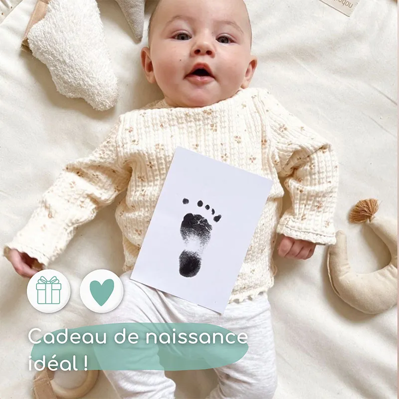3 Kits d’empreintes Bébé mains & pieds + Cadre Trio Love Beige Offert-4