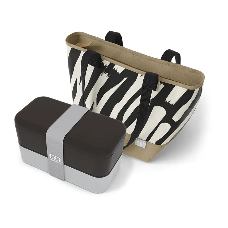 Set Lunch Box MB Original Noir/Coton + Cabas iso. Zébra - 1L-0