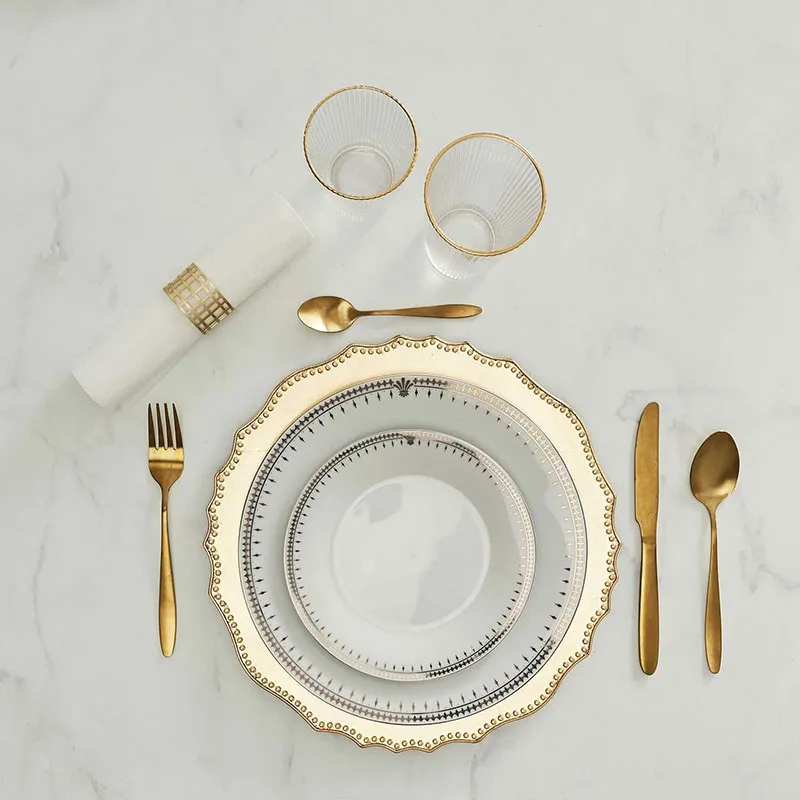 4 Dessous d'assiette Doré Aléat. - ø33cm-4
