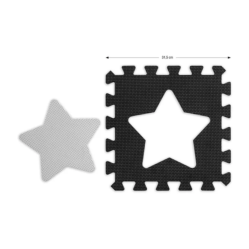 Tapis puzzle mousse Jolly 25pcs Formes Gris - 10m+-10