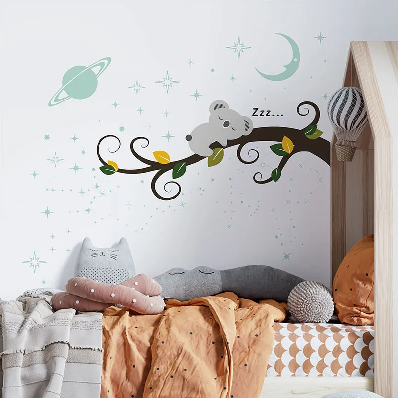 Stickers Phospho. - Koala endormi & Ciel brillant-1