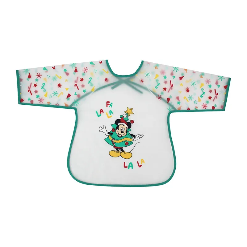 Bavoir Tablier 2ème âge Lacets à manches Mickey/Minnie - 37x42cm-0
