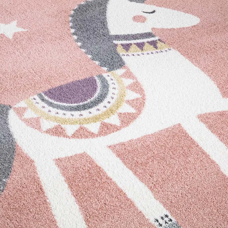 Tapis rond Anime Cheval Rose - Plusieurs dim. dispos-3
