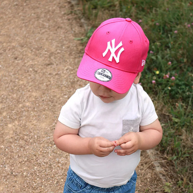 Casquette 9Forty New York Yankees Enfant - Rose Fuschia/Blanc-6