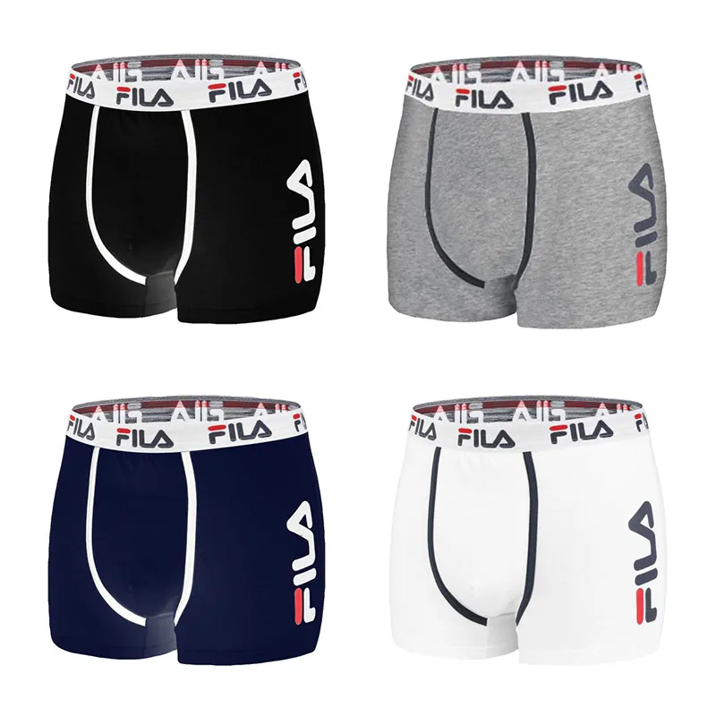 4 Boxers Homme Fila - Noir/Navy/Gris/Blanc-5