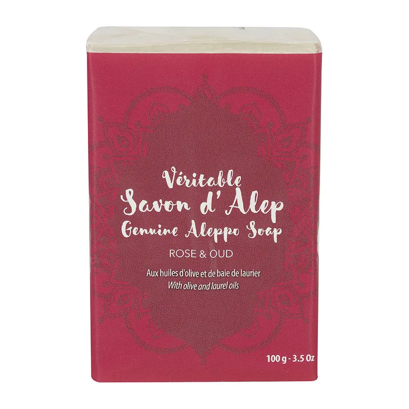 Savon d'Alep parfumé Rose & Oud - 100g-2
