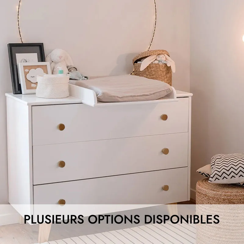 Commode bébé Cocon Blanc - 90x86x45cm-3