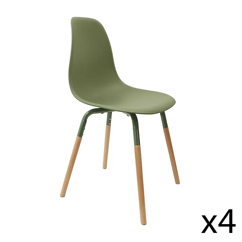 4 Chaises Scandi. Phenix Vert - 49x45,8x85,8cm-0