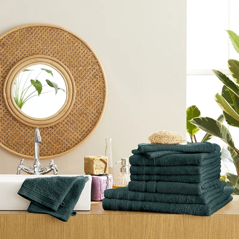 Pack Complet spé. Salle de bain Coton 10pcs Spa - Emeraude-0