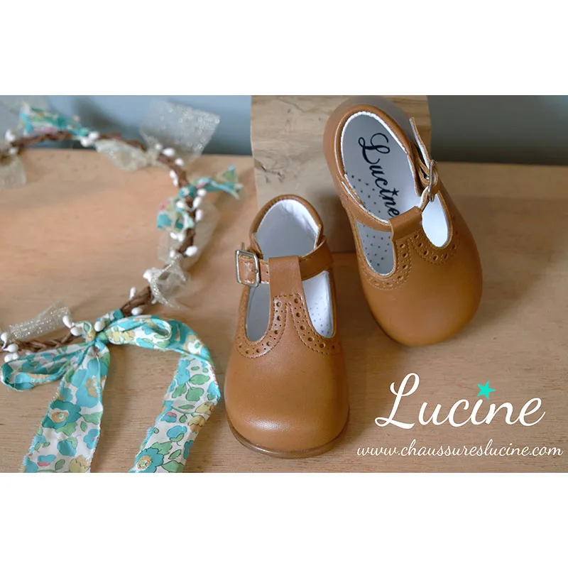 Chaussures bébé bottillons Salomé à boucle Axel - Cuir Camel-3