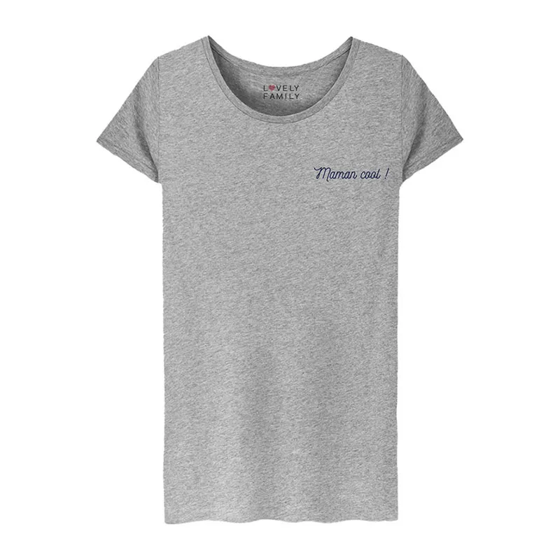 T-shirt Femme Maman cool BIO - Gris Chiné-0