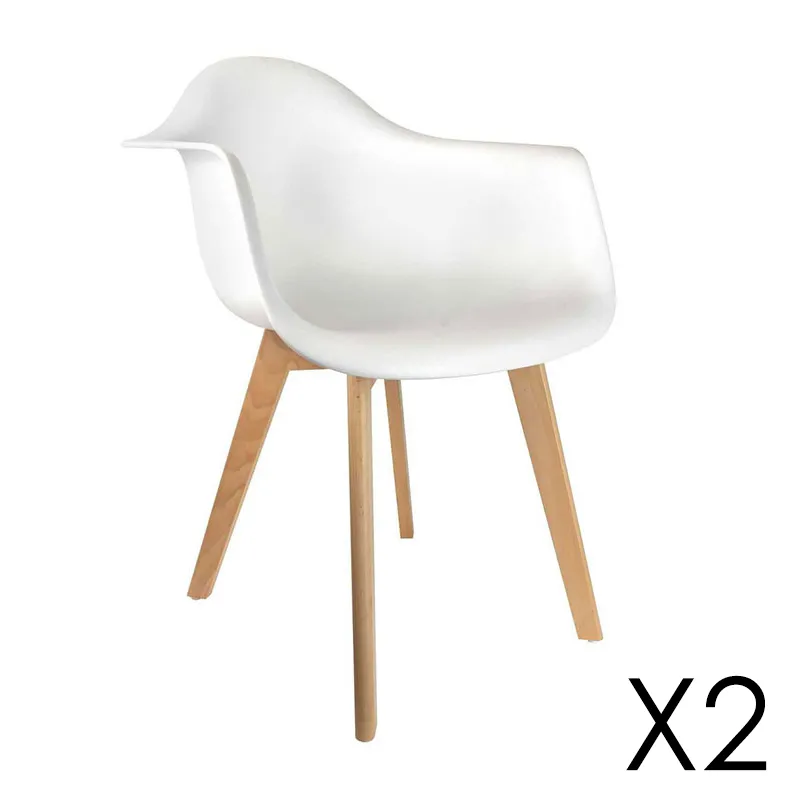2 Fauteuils scandi enfant Blanc - 42,8x41x33cm-0