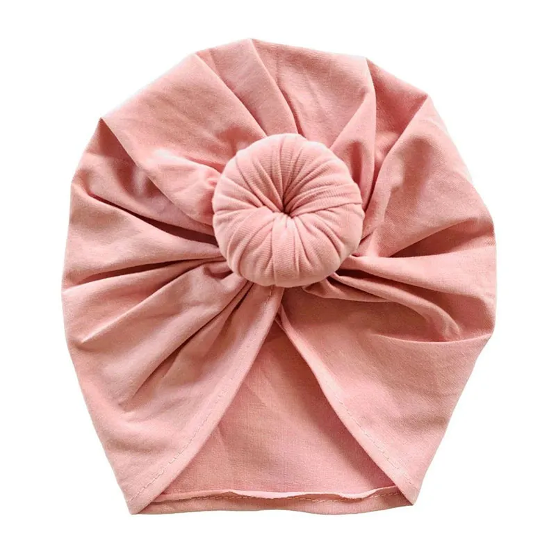 Turban Iris Noeud Donut - Vieux rose-1
