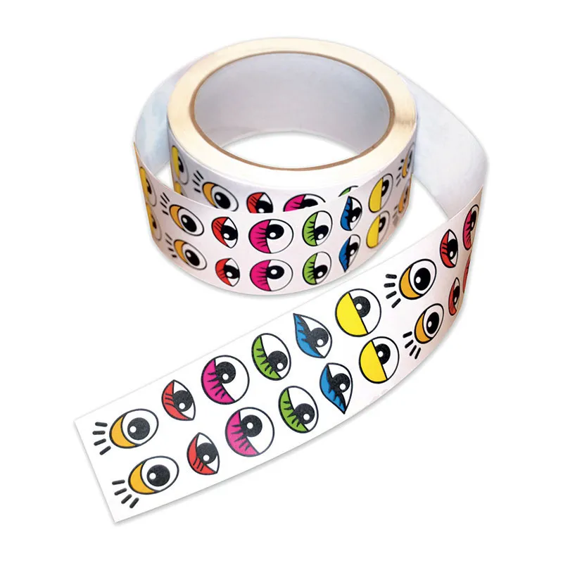 Stickers rouleau Yeux multicolores - 2000pcs-0