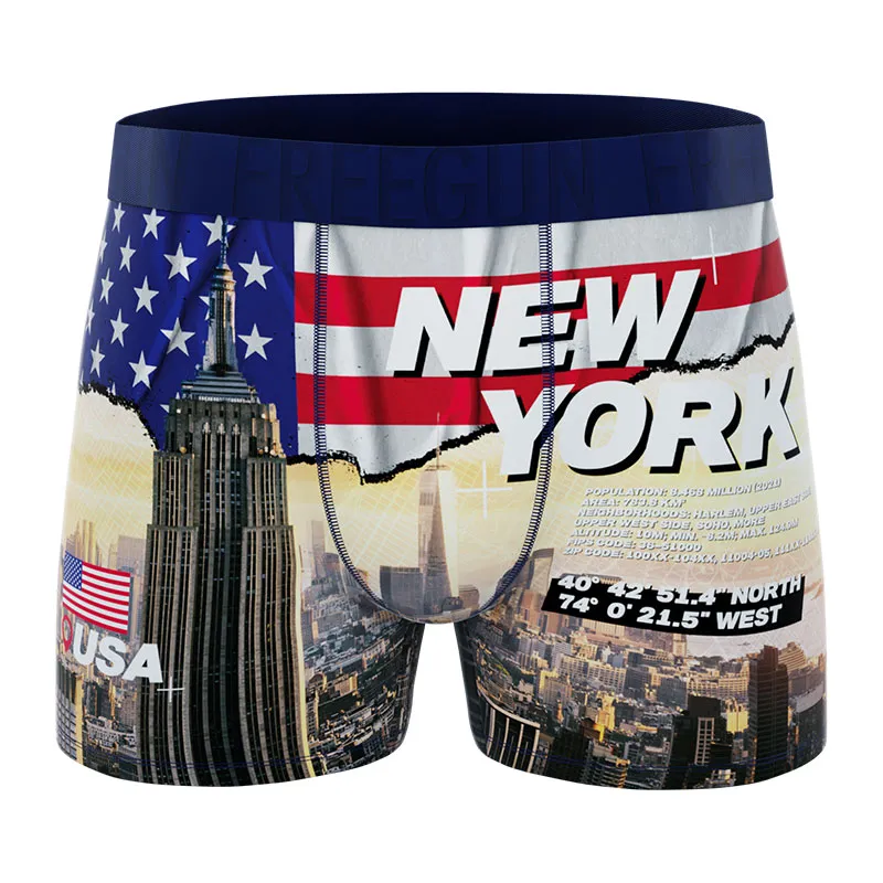 3 boxers homme Landscape - Bleu/Rouge/Blanc/Vert-2