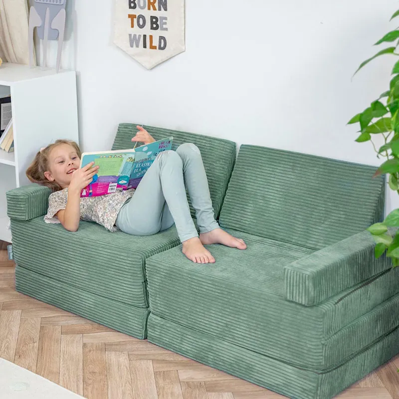 Canapé pliant pour enfant Vert - 110x70x30cm-1