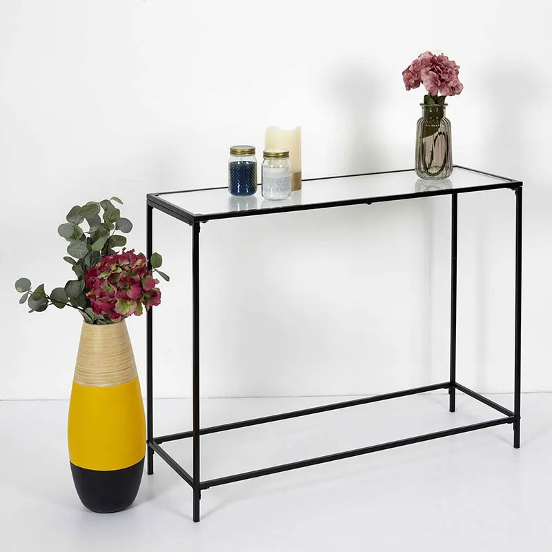 Console Rosa Verre texturé - 100x35x77cm-1