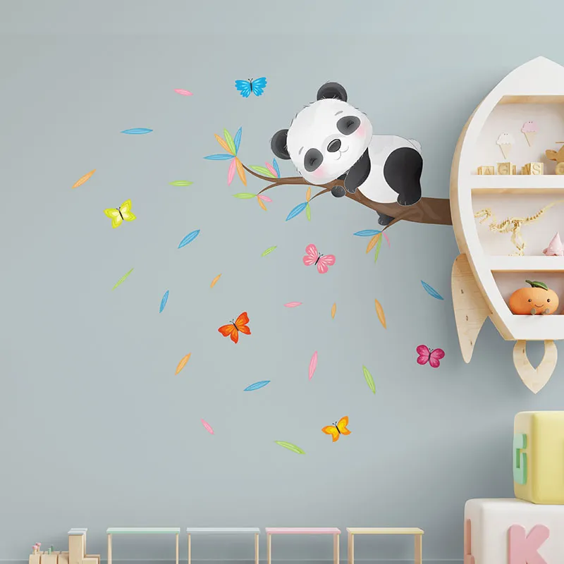 Stickers - Panda endormi sur branche d'arbre-3