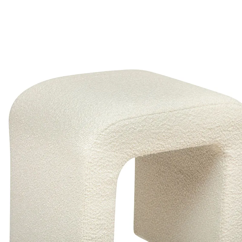 Pouf Sevi Bouclette Blanc - 41x35,5x43cm-1